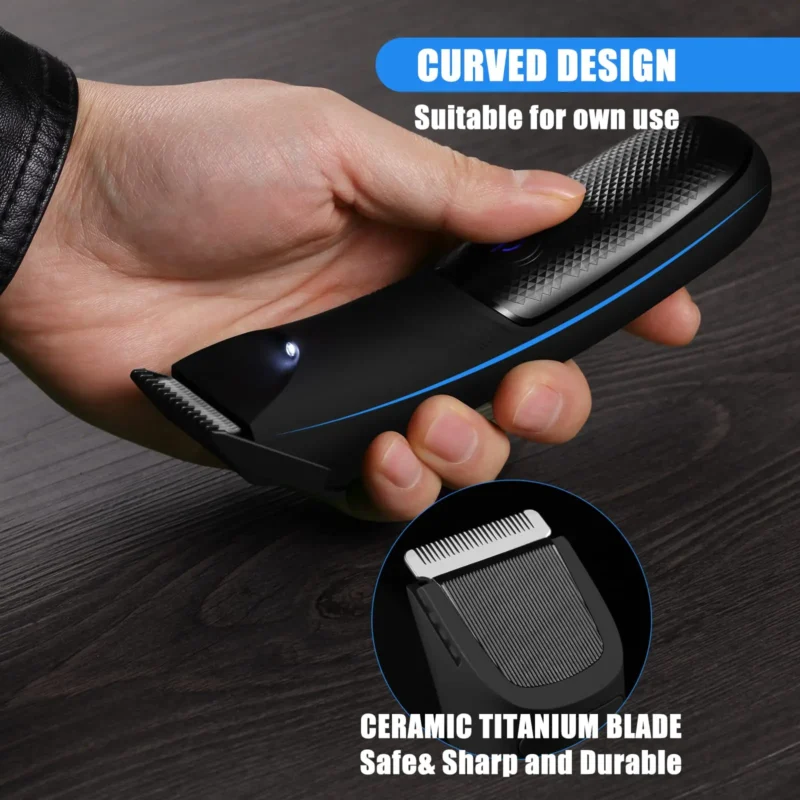 Body Hair Trimmer for Men - Electric Rechargeable Groin & Ball Shaver with Ceramic Blade Heads & Fast Charging - Image 3