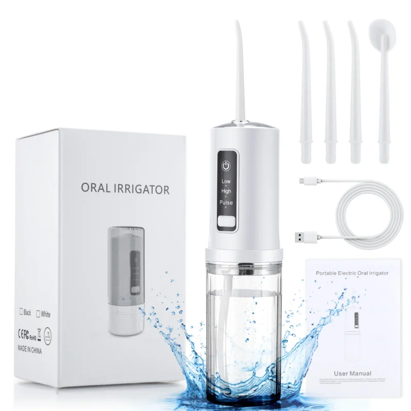 Portable USB Rechargeable Water Flosser - 230ML Dental Water Jet Teeth Cleaner