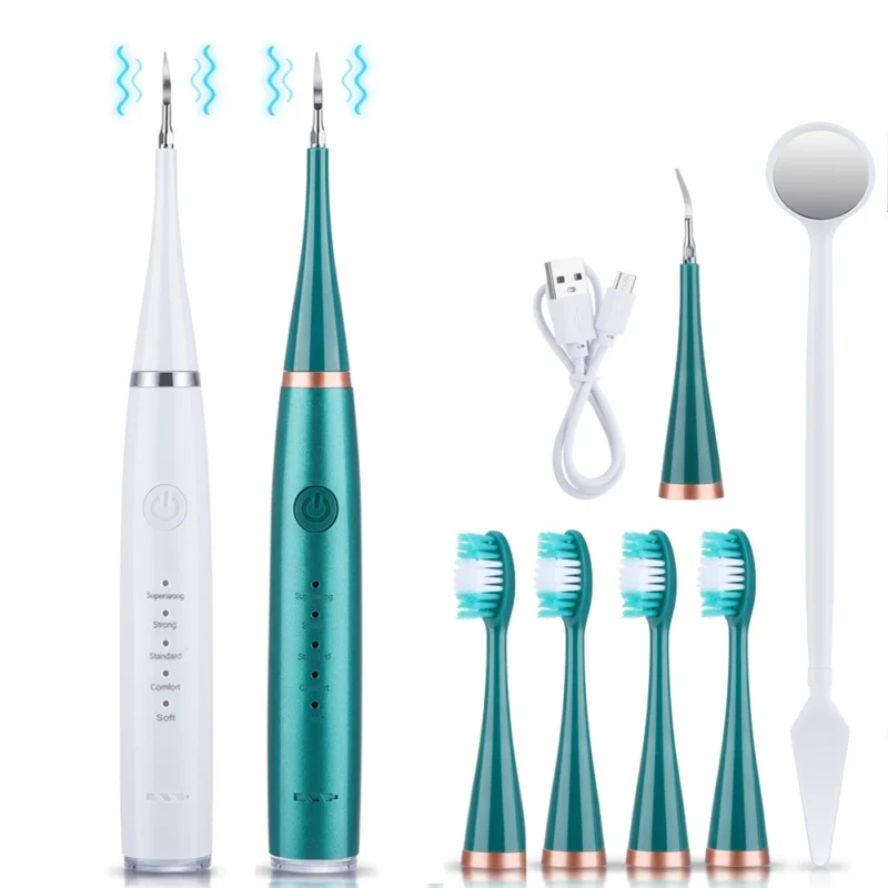 7-in-1 Ultrasonic Dental Cleaner & Tartar Remover - Electric Toothbrush for Plaque, Whitening, & Deep Cleaning - Image 2