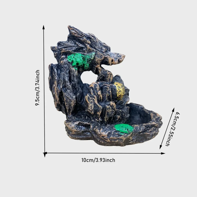 1pc Resin Auspicious Dragon Spitting Incense Burner Waterfall Backflow Incense Holder Home Ornament (Without Incense) - Image 5