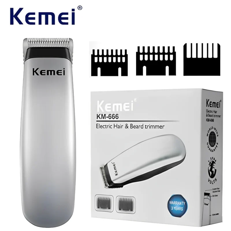 Kemei KM-666 Mini Hair Trimmer – Portable & Lightweight Hair Clipper for Men with Replaceable Battery - Image 2