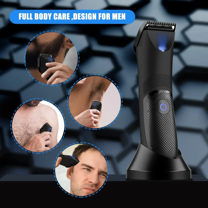 Body Hair Trimmer for Men - Electric Rechargeable Groin & Ball Shaver with Ceramic Blade Heads & Fast Charging - Image 2