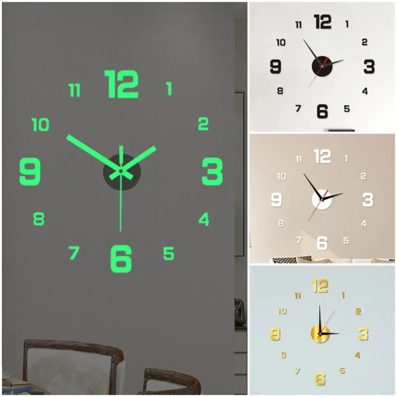 DIY Frameless Wall Clock with Glow-In-The-Dark Feature – Modern Stereo Digital Clock