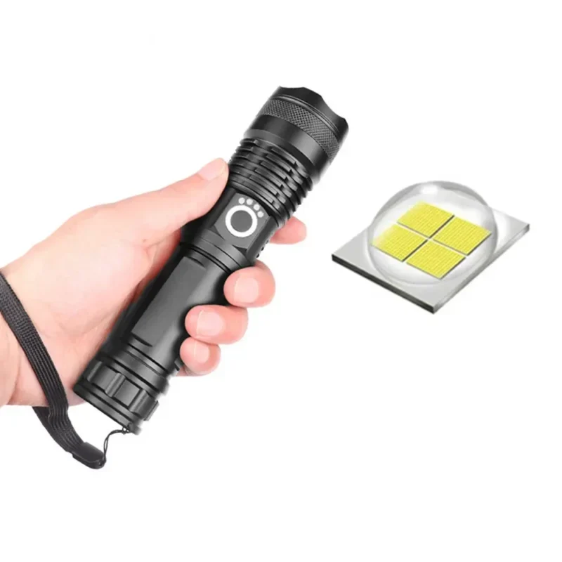 Rechargeable 90000 Lumens LED Flashlight - Super Bright, Zoomable, Waterproof, 3 Modes - Image 6