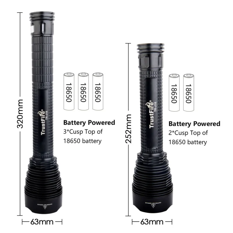 TrustFire J18 High Power LED Flashlight 8000LM 5 Modes Water-Resistant Tactical Lamp - Image 5