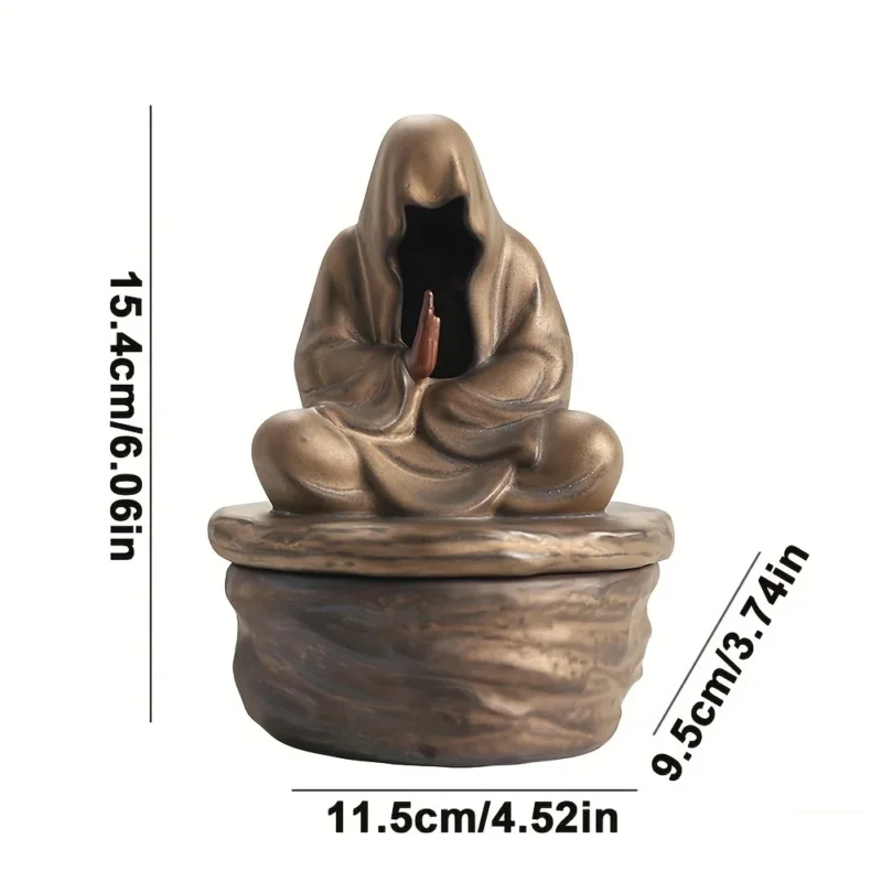 Formless Buddha Ceramic Monk Incense Holder for Meditation and Zen Décor - Image 6