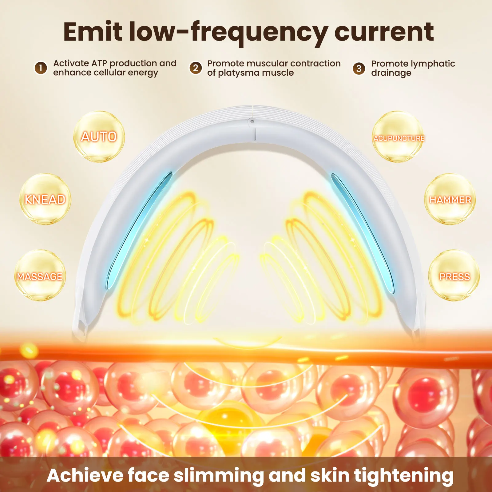 Electric V Face Lifting Beauty Device 6 Micro-current Firming Facial Massager - Image 2