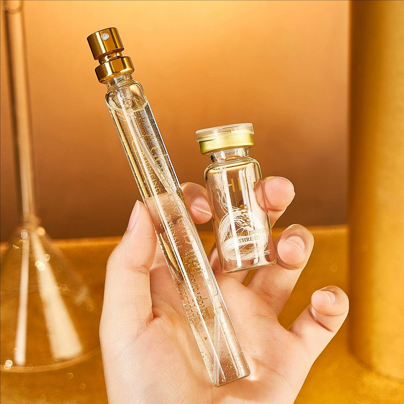 Soluble Face Lifting Threads Collagen Facial Essence – Protein Peptide Gold Silk Wire Face Serum for Firming Skin - Image 14