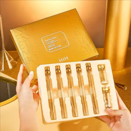 Soluble Face Lifting Threads Collagen Facial Essence – Protein Peptide Gold Silk Wire Face Serum for Firming Skin